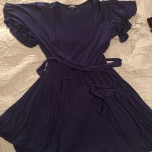 Lulus flutter sleeve v neck wrap dress mini dress